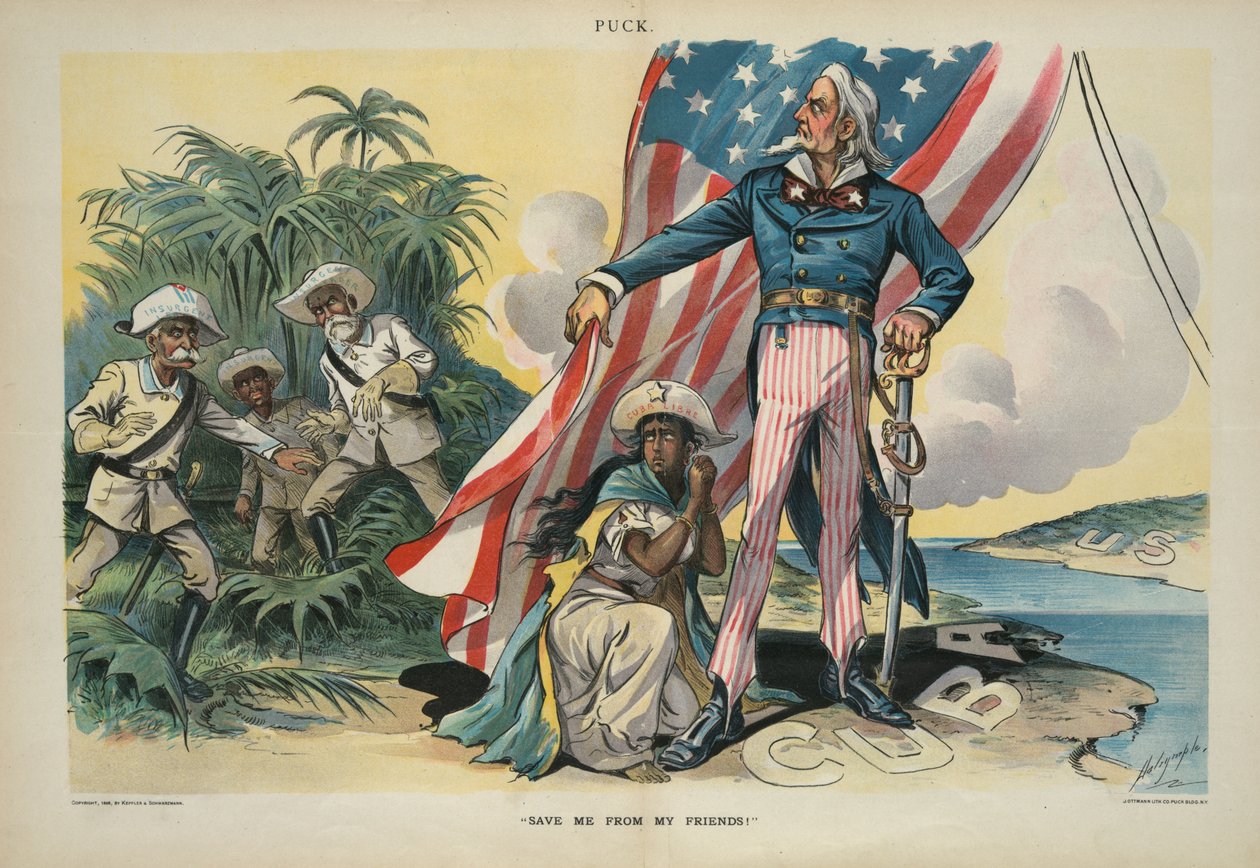 Ocal mnie od moich przyjaciół!, 1898 (chromolitografia) autorstwa Louis Dalrymple