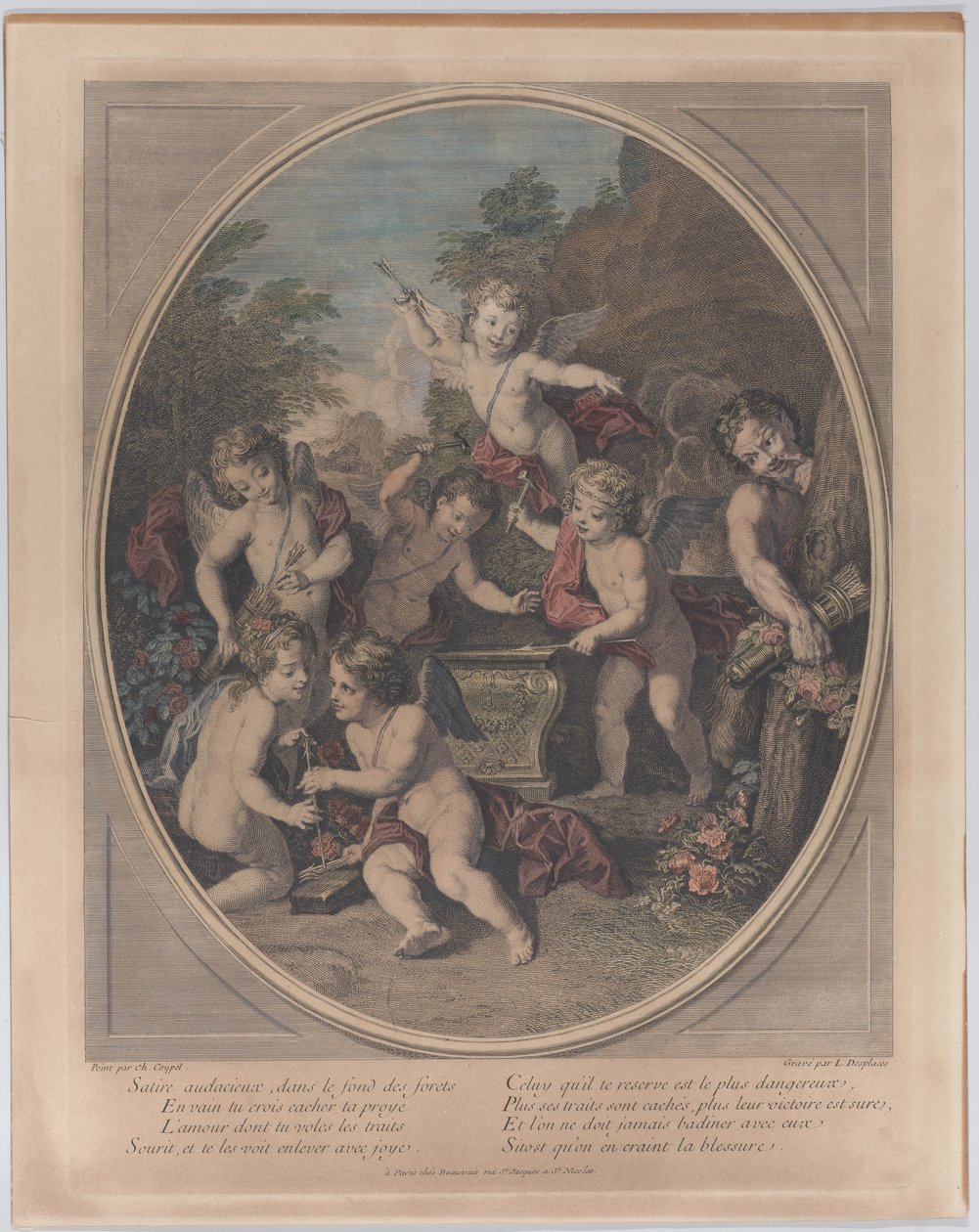 Odważna satyra w głębi lasu Odważna satyra w głębi lasu, 1714-39. autorstwa Louis Desplaces
