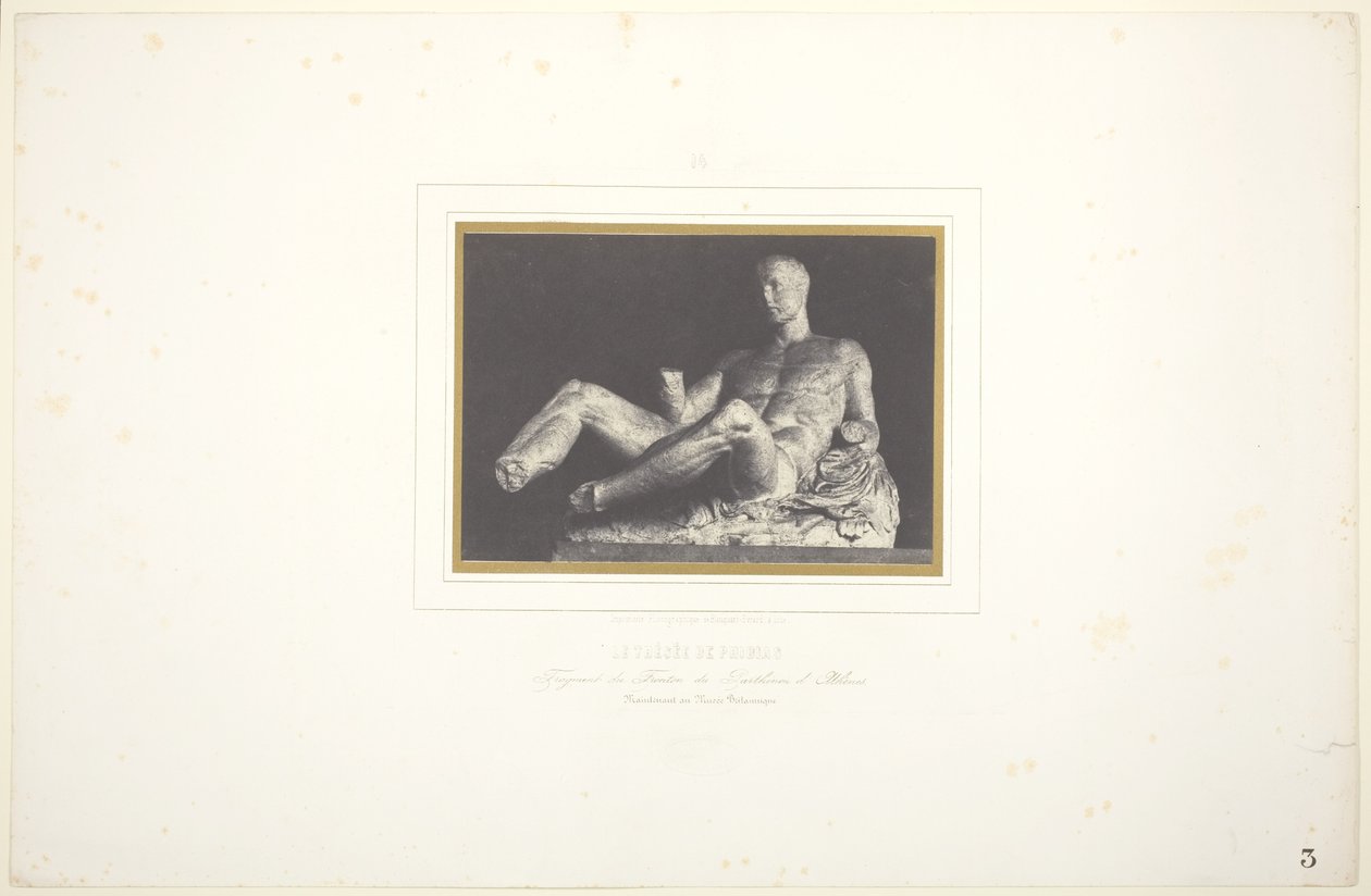 Tezeusz autorstwa Fidiasza/ Fragment frontonu Partenonu w Atenach/ Obecnie w Muzeum Brytyjskim autorstwa Louis Désiré Blanquart Evrard