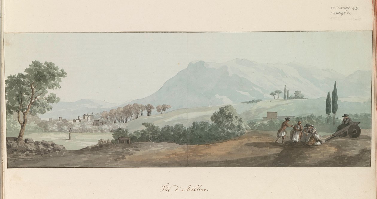 Gezicht op Avellino Widok Avellino (tytuł na obiekcie) Podróże po Włoszech, Sycylii i Malcie - 1778 (tytuł serii) autorstwa Louis Ducros