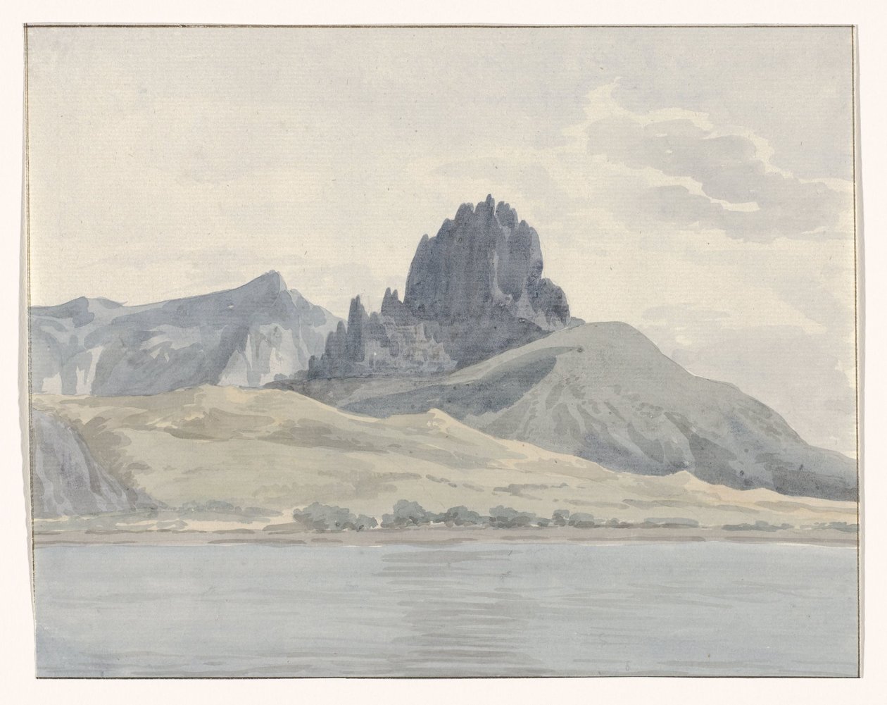 Widok na wybrzeże Pentidatilo po drugiej stronie przylądka Spartivento Vue de la cote de Pentidatilo au delà du Cap de Spartivento (tytuł obiektu) Voyage en Italy i Sicile et à Malte - 1778 (tytuł serii) autorstwa Louis Ducros