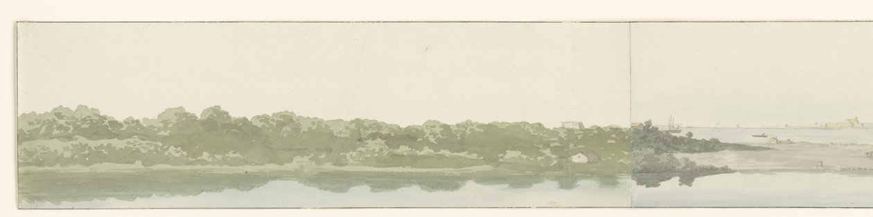 Przystań van Brindisi Widok na port Brindisi (tytuł na obiekcie) Podróże po Włoszech, Sycylii i Malcie - 1778 (tytuł serii) autorstwa Louis Ducros