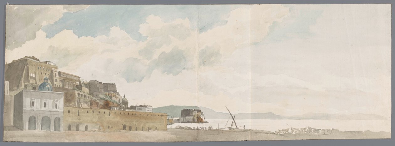 Uitzicht vanaf balkon van de Herberg w Neapolu spotkał się z Castel dell