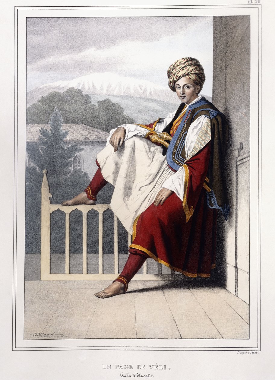 Portret greckich i osmańskich poglądów i kostiumów z podróży do Aten i Konstantynopola, 1825 autorstwa Louis Dupré