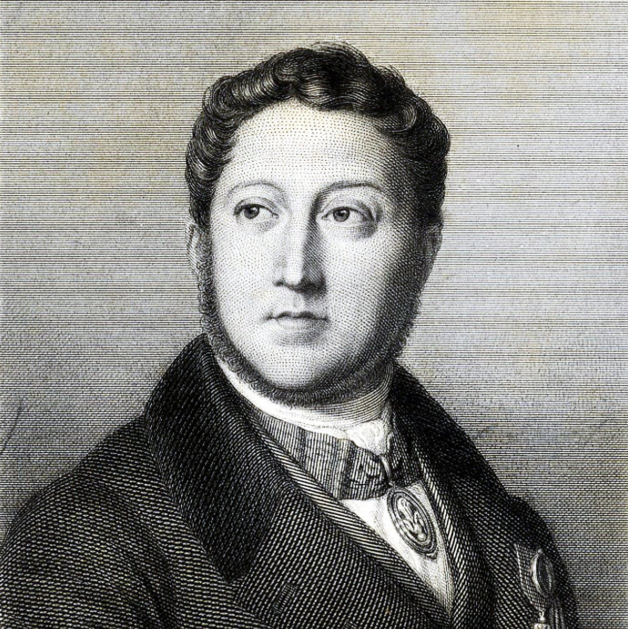 Portret kompozytora Gioachino Antonio Rossiniego 1792-1868, 1836. autorstwa Louis Dupré