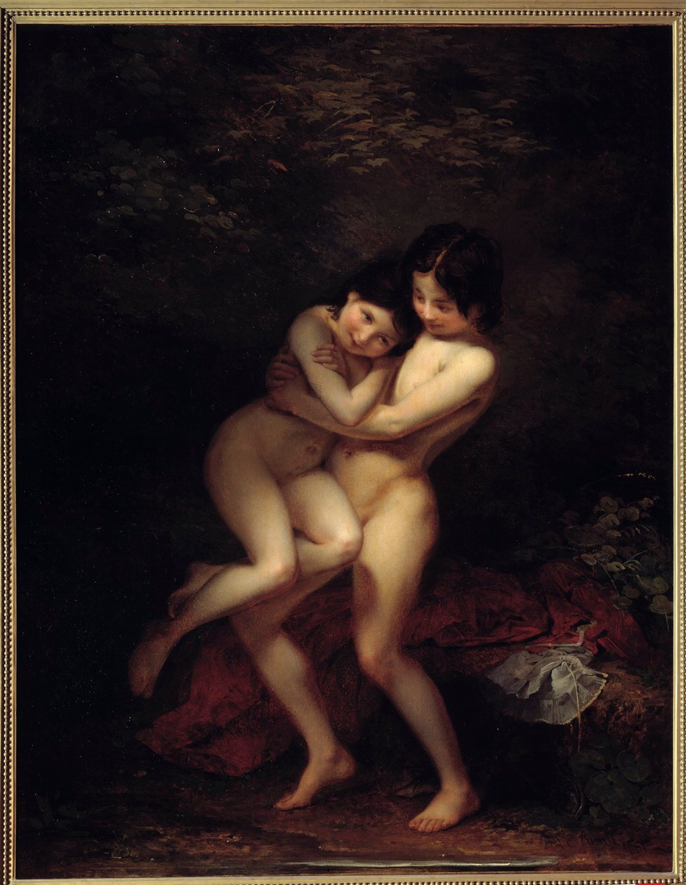Kąpiący się Obraz Louis Edouard Rioult (1790-1855) 1831 Amiens, Musee de Picardie autorstwa Louis Edouard Rioult