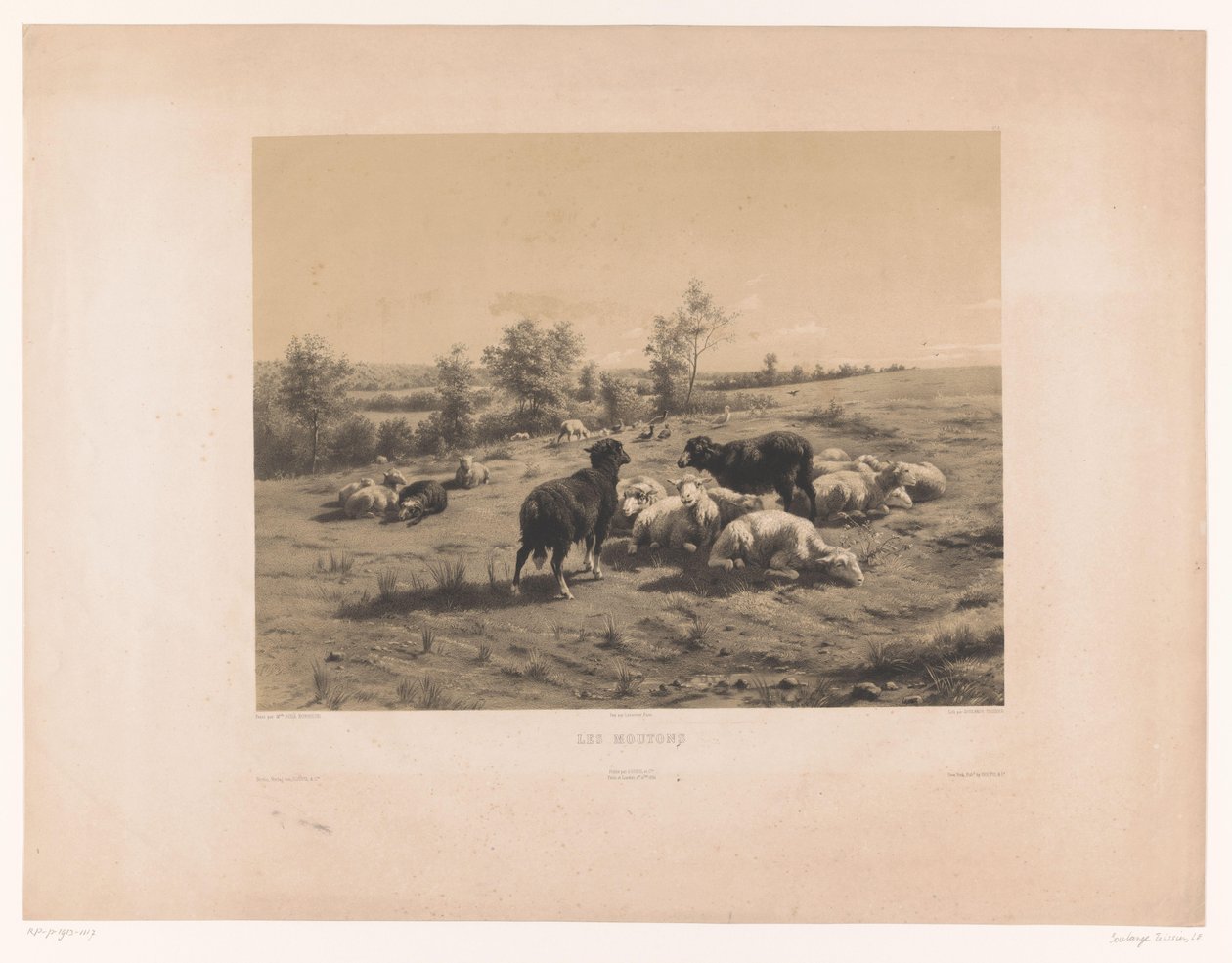 Owce na łące Les moutons (tytuł na obiekcie) autorstwa Louis Emmanuel Soulange Teissier