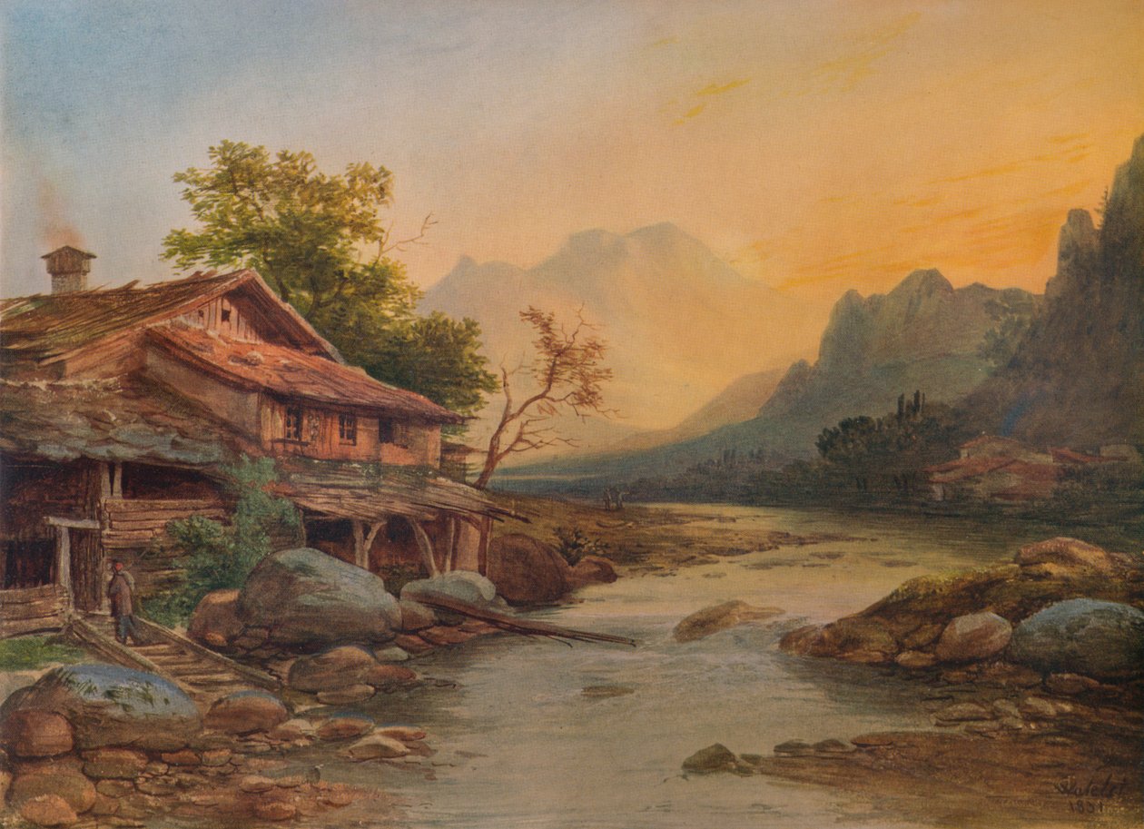 „Szwajcarska wioska górska”, 1831, 1938 autorstwa Louis Etienne Watelet