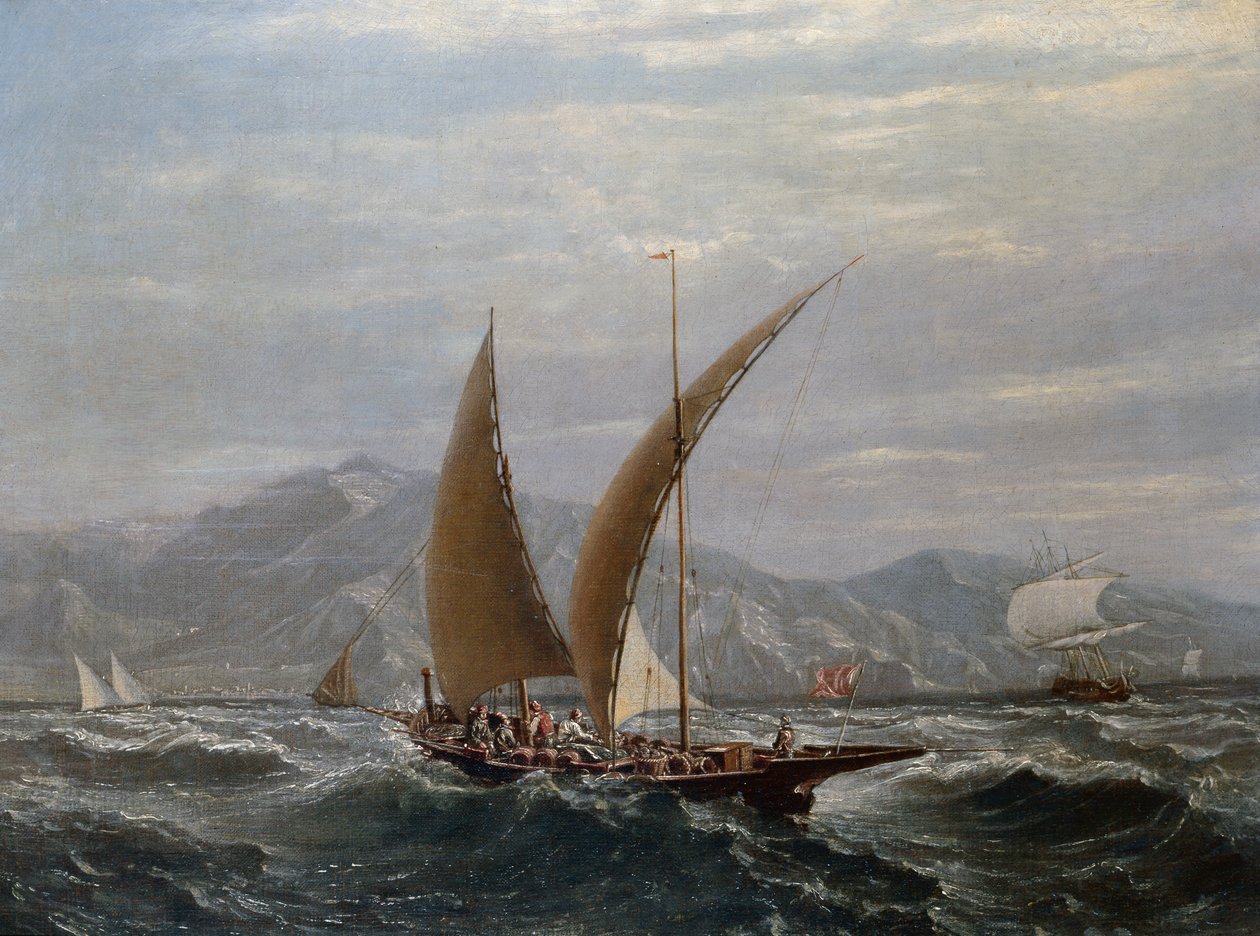 Tartan śródziemnomorski (olej na płótnie) autorstwa Louis Eugene Gabriel Isabey