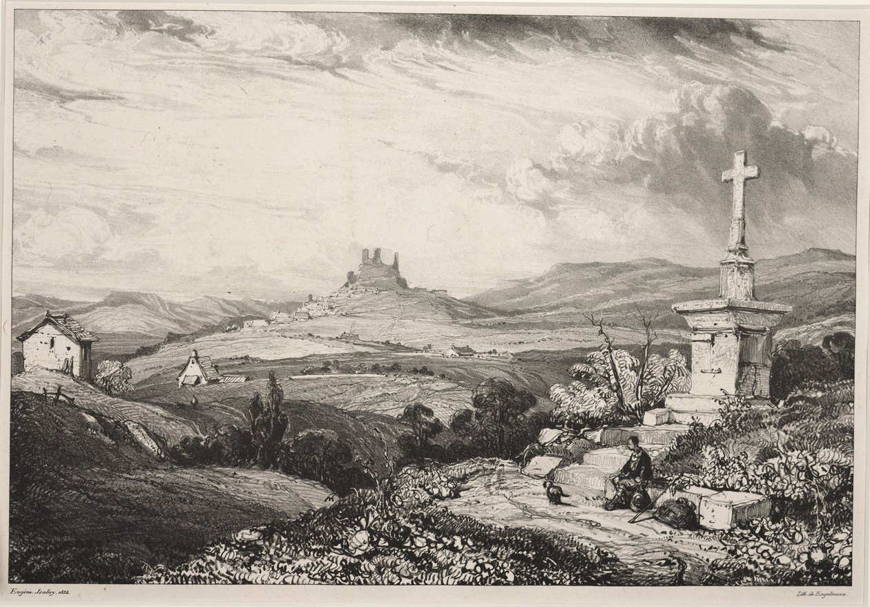 Zamek Larderole, Owernia autorstwa Louis Eugene Gabriel Isabey