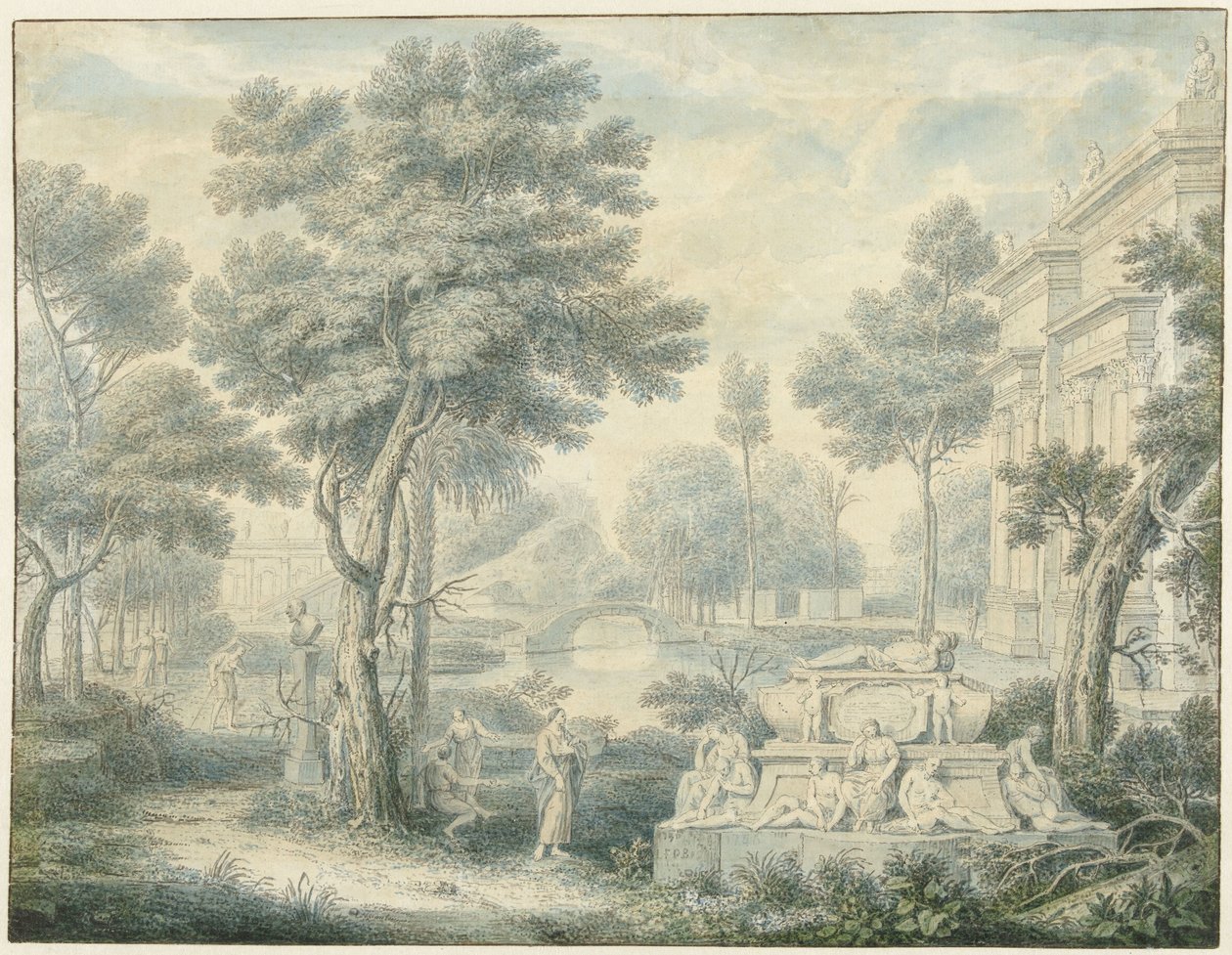 Arkadyjski krajobraz z grobowcem autorstwa Louis Fabritius Dubourg