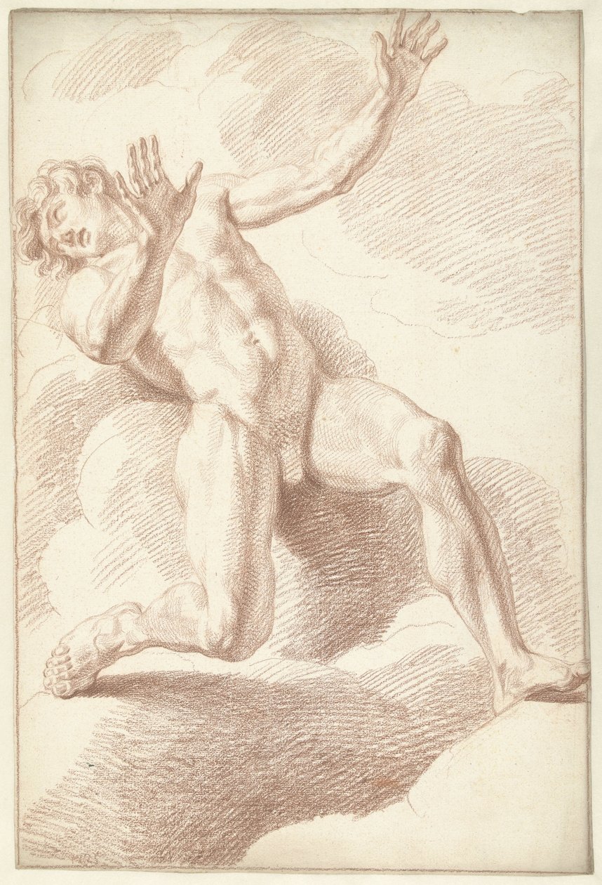 Akt męski, leżący autorstwa Louis Fabritius Dubourg