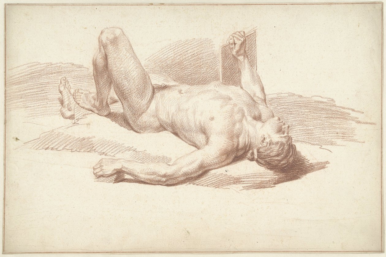 Akt męski, leżący na plecach autorstwa Louis Fabritius Dubourg