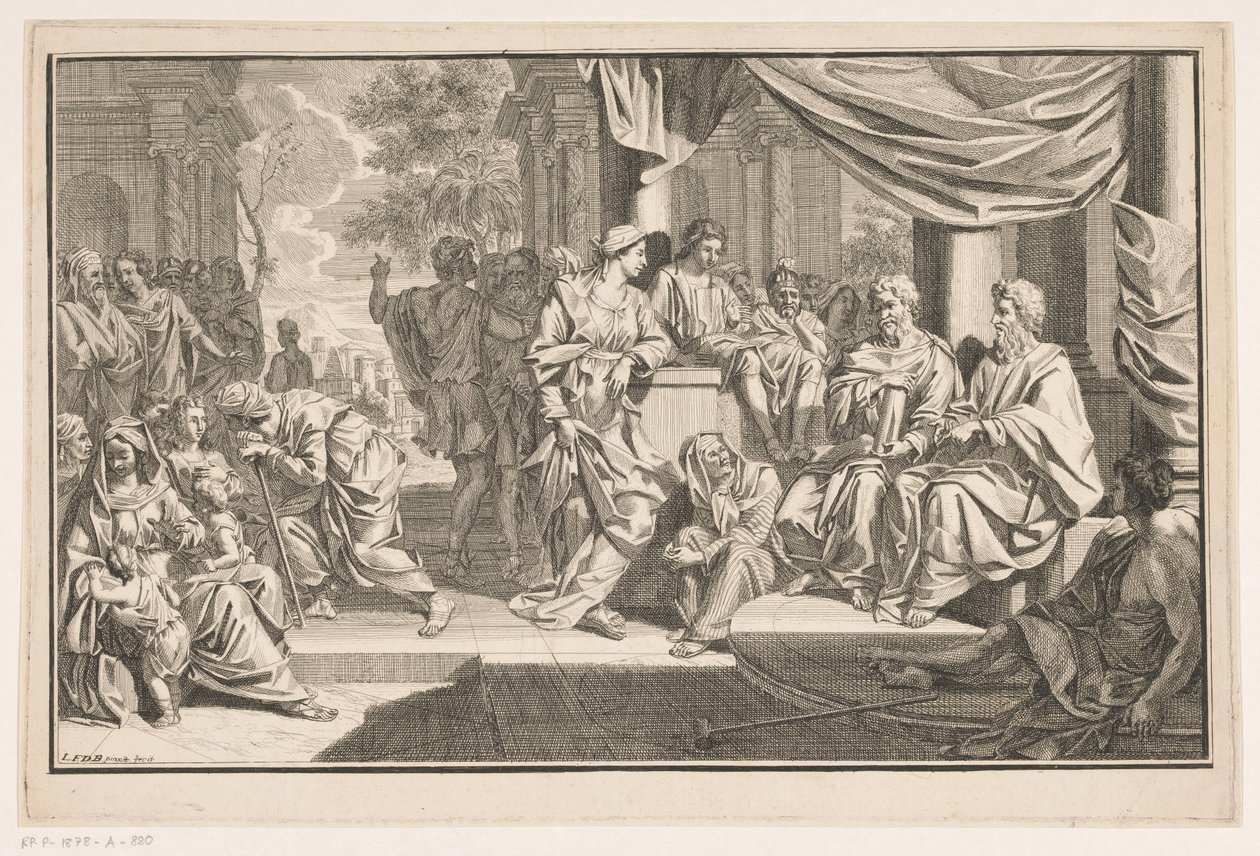 Paweł i Barnaba głoszą przed świątynią autorstwa Louis Fabritius Dubourg
