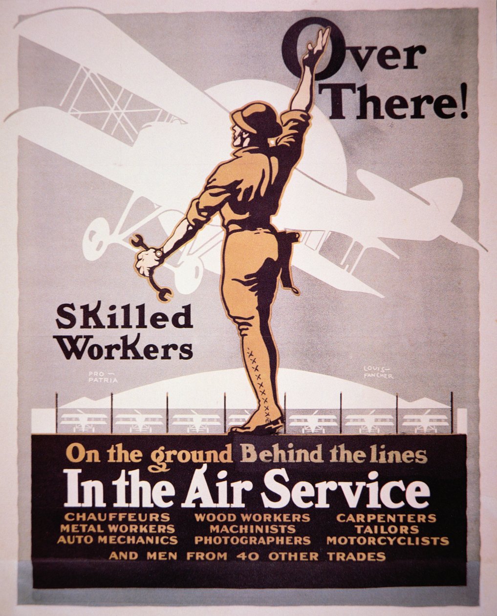 Amerykański plakat rekrutacyjny dla Air Service (kolor lito) autorstwa Louis Fancher