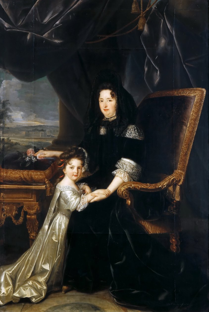 Françoise dAubigné, markiza de Maintenon 1635-1719 z siostrzenicą autorstwa Louis Ferdinand Elle the Younger