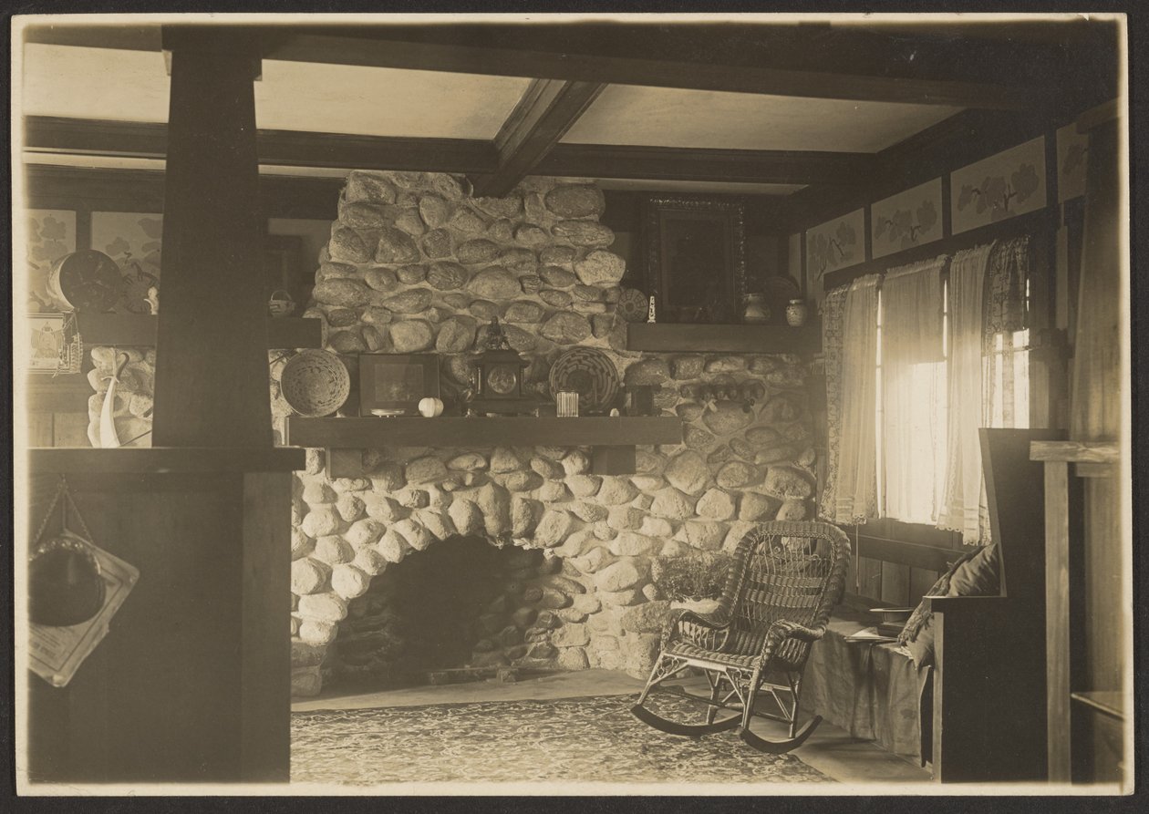 Pokój dzienny, Oak Lodge autorstwa Louis Fleckenstein