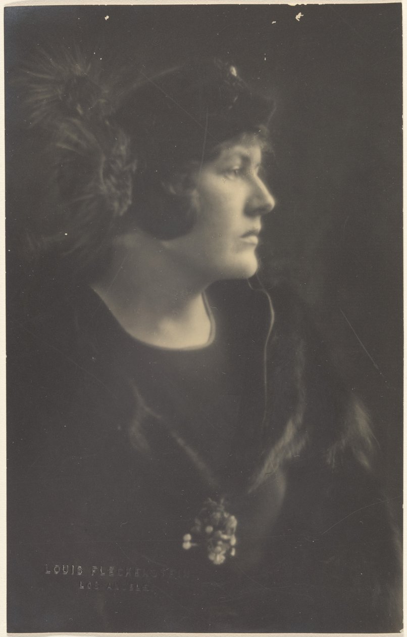 [Portret kobiety w futrze]. autorstwa Louis Fleckenstein