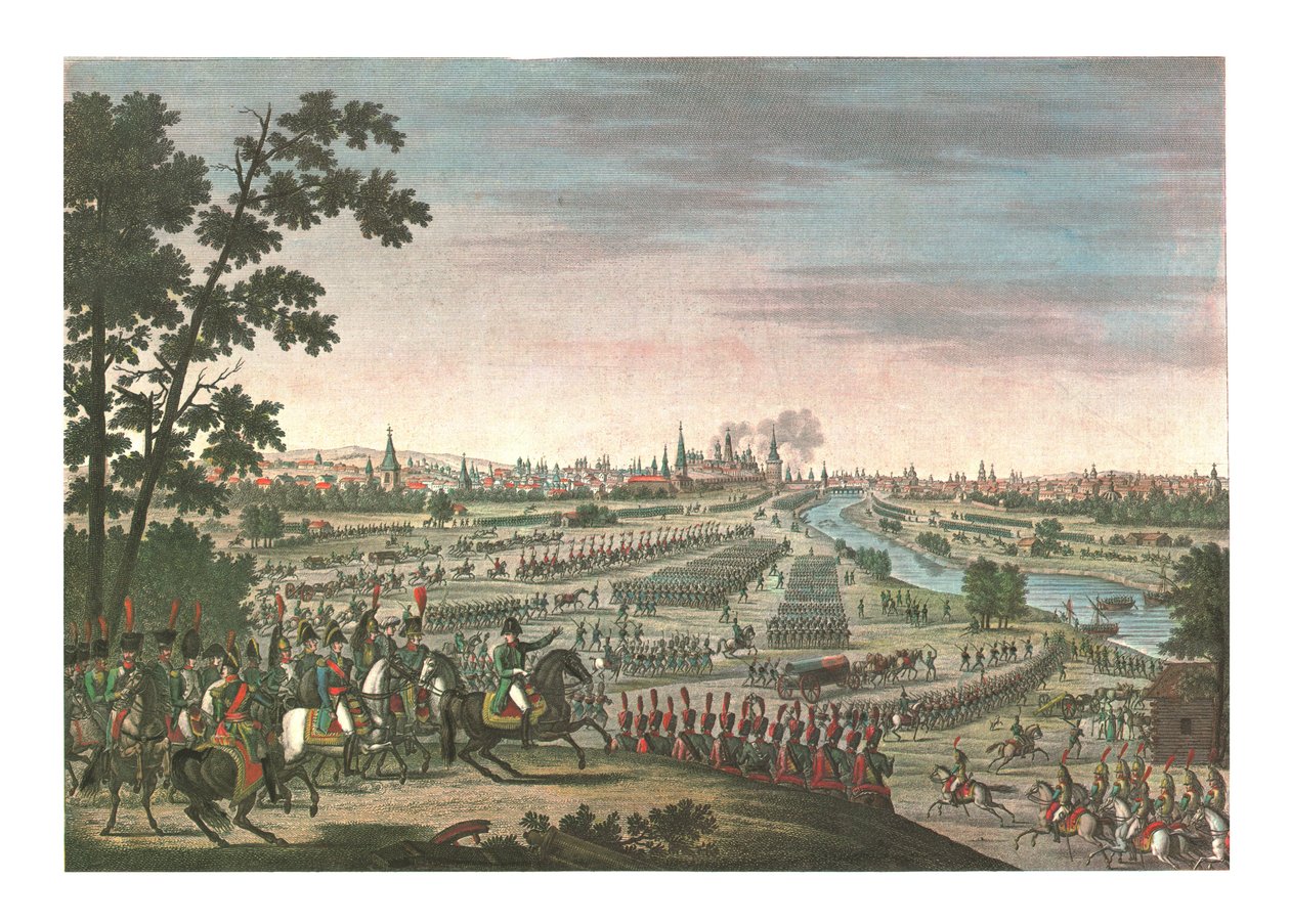 Wjazd Francuzów do Moskwy, 14 września 1812, ok. 1850 autorstwa Louis Francois Couche