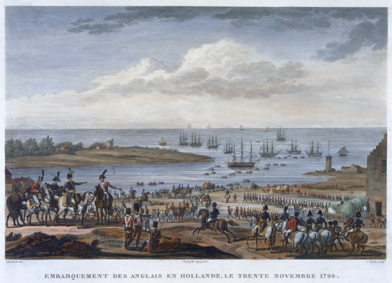 „Zaokrętowanie Anglików w Holandii, 30 listopada 1799” autorstwa Louis Francois Couche