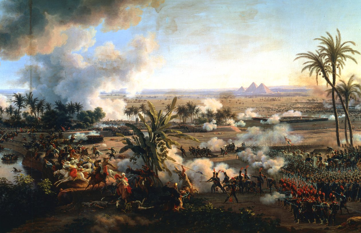 „Bitwa pod piramidami”, 21 lipca 1798, koniec XVIII – początek XIX wieku autorstwa Louis Francois Lejeune