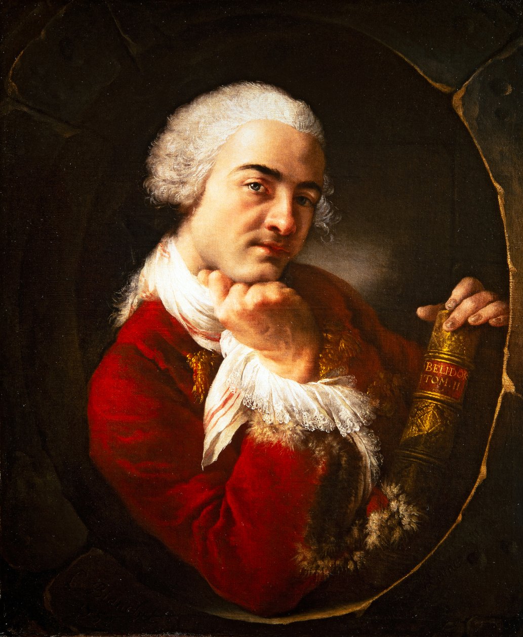 Portret mężczyzny trzymającego dzieło Belidora autorstwa Louis Gabriel Blanchet