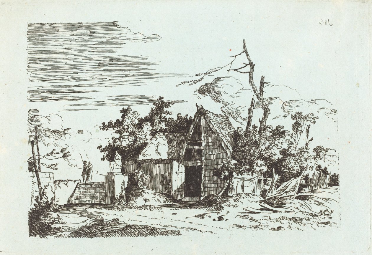 Rustykalna stodoła autorstwa Louis Gabriel Moreau the Elder