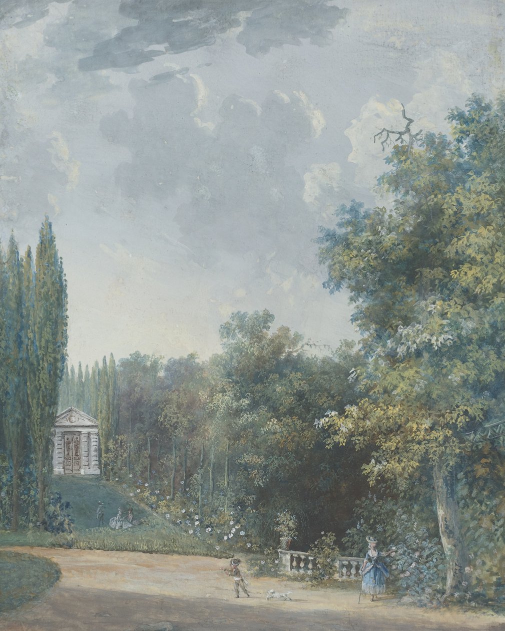 Widok parku autorstwa Louis Gabriel Moreau the Elder