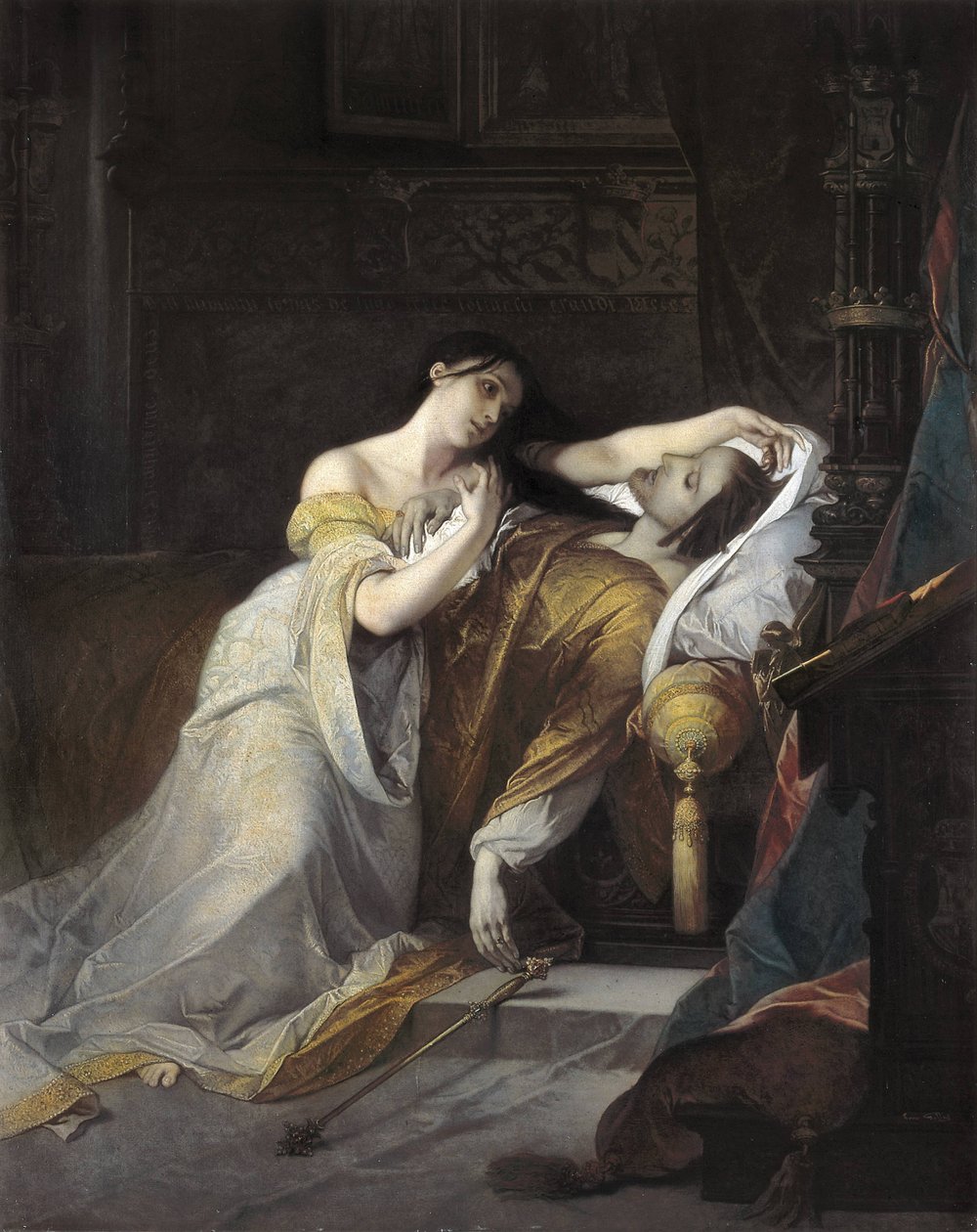 Joanna I Kastylijska zwana Joanną Szaloną (Juana la loca) żoną Filipa Habsburga autorstwa Louis Galue