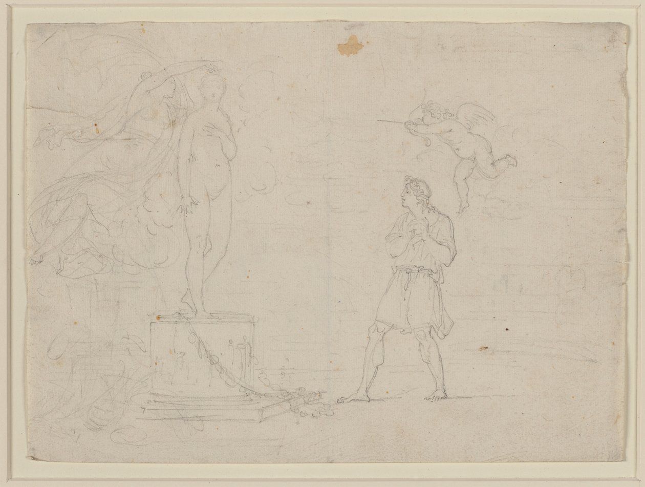 Studium dla Pigmaliona i Galatei, ok. 1797 (kreda na papierze) autorstwa Louis Gauffier