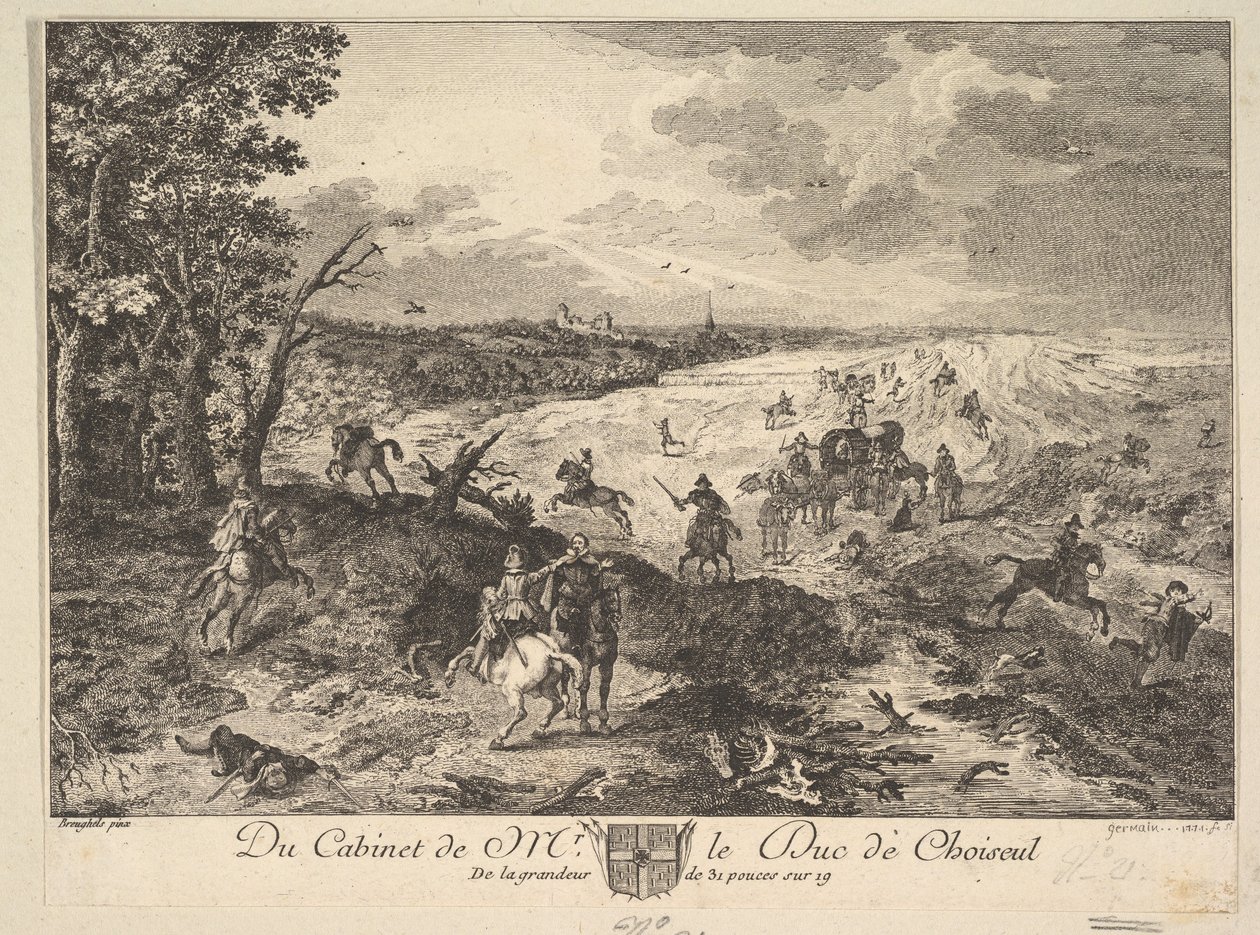 Napad na drodze po obrazie w zbiorach księcia de Choiseul, 1771. autorstwa Louis Germain