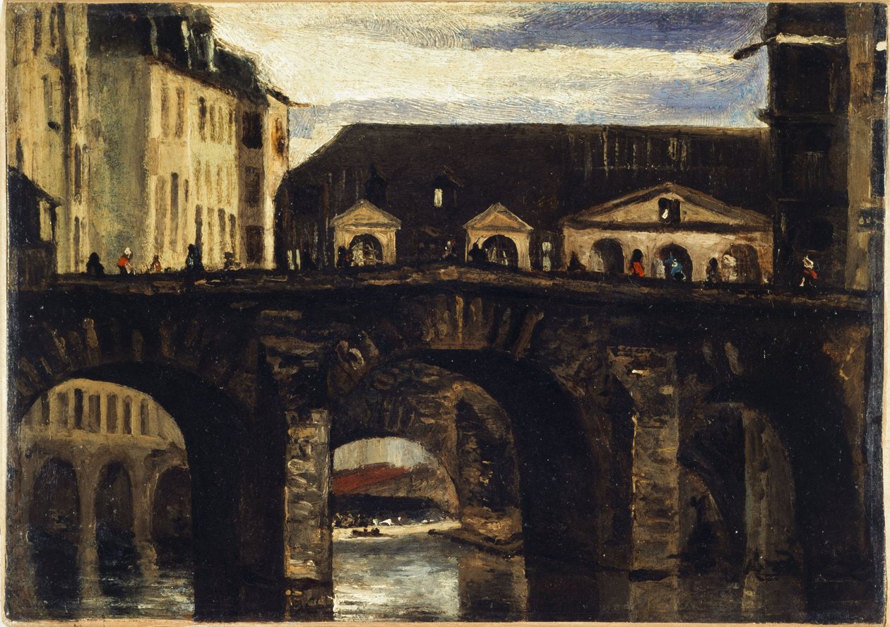 Mały Most i Most Świętego Karola, ok. 1825 (olej) autorstwa Louis Godefroy Jadin