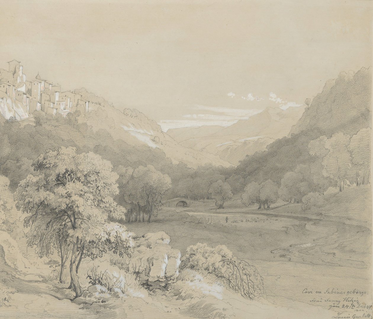 Widok Cavi na wzgórzach Sabine, 1848. autorstwa Louis Gurlitt
