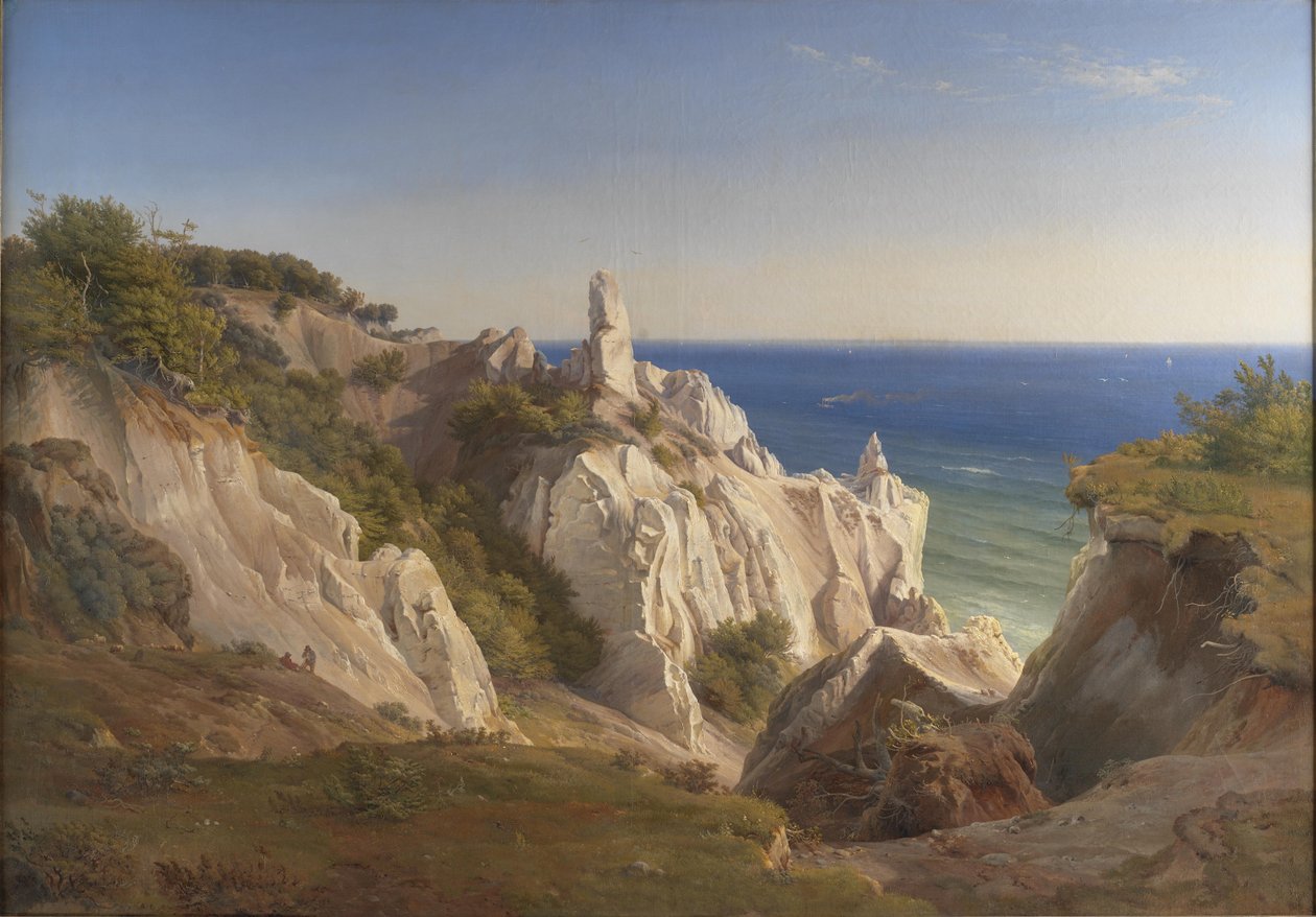 Duński:  Møens Klint, Klify na wyspie Møn autorstwa Louis Gurlitt