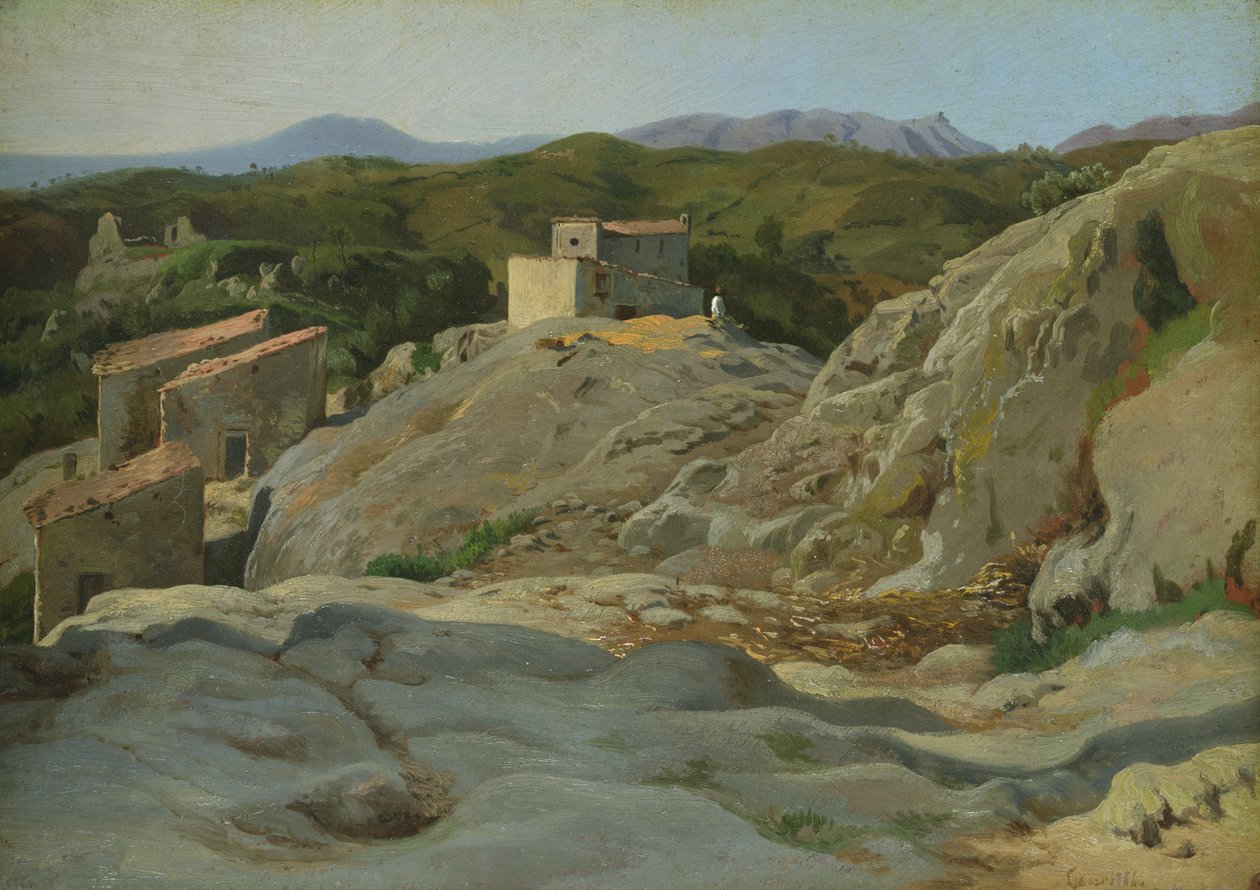 Wieś włoska (olej na płótnie) autorstwa Louis Gurlitt