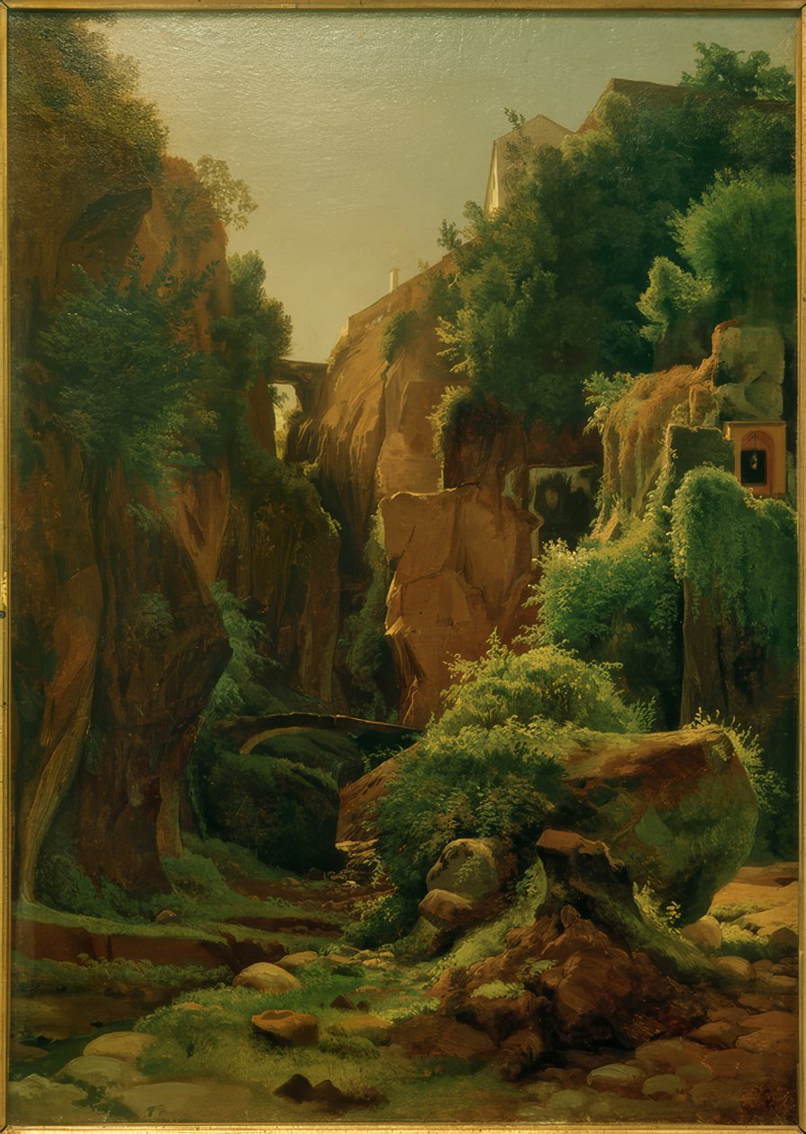 L. Gurlitt, skalisty wąwóz w pobliżu Sorrento autorstwa Louis Gurlitt