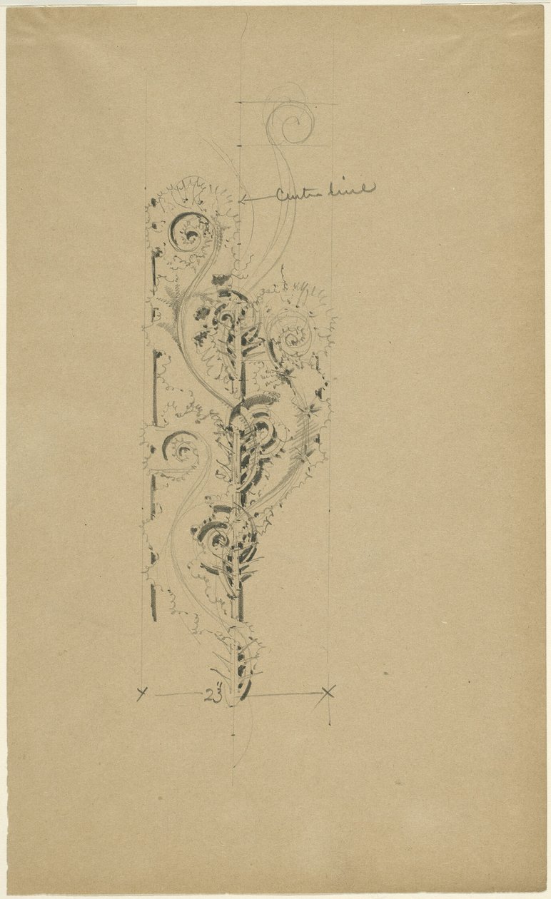 McVickers Theater: Szkic dla zespołu Untitled Ornamental Band autorstwa Louis H. Sullivan