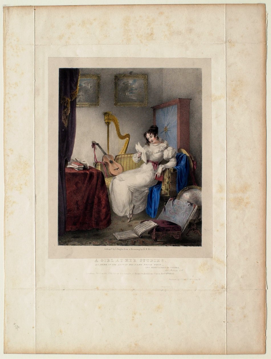 Dziewczyna podczas nauki autorstwa Louis Haghe