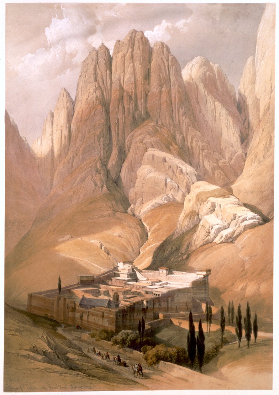„Klasztor św Katarzyny z Górą Horeb, 19 lutego 1839” 1849 autorstwa Louis Haghe