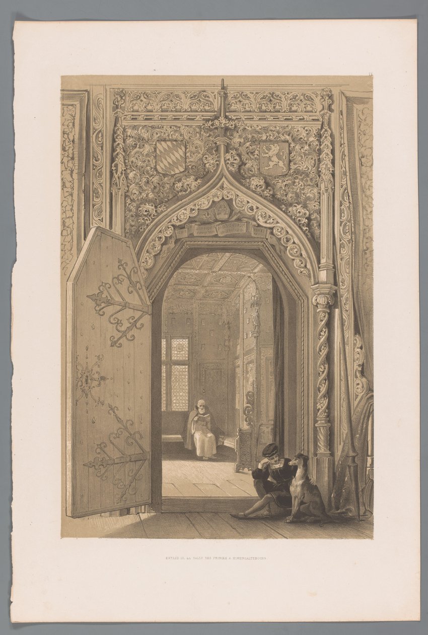 Drzwi do komnaty książęcej w Hohensalzburgu Entrée de la salle des princes a Hohensaltzbourg (tytuł przedmiotu) autorstwa Louis Haghe