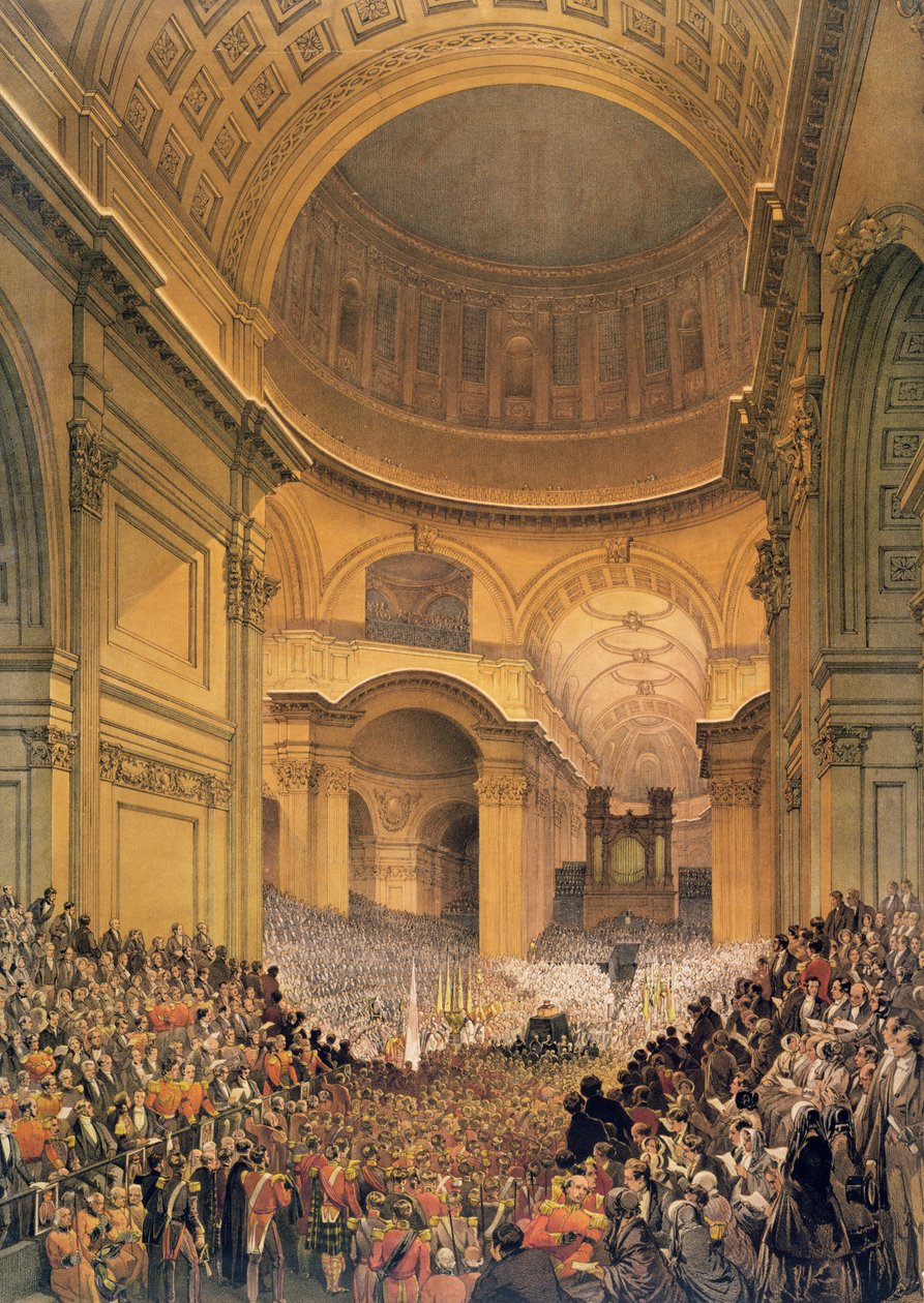 Pogrzeb księcia Wellingtona w katedrze św. Pawła, 1852 r. autorstwa Louis Haghe