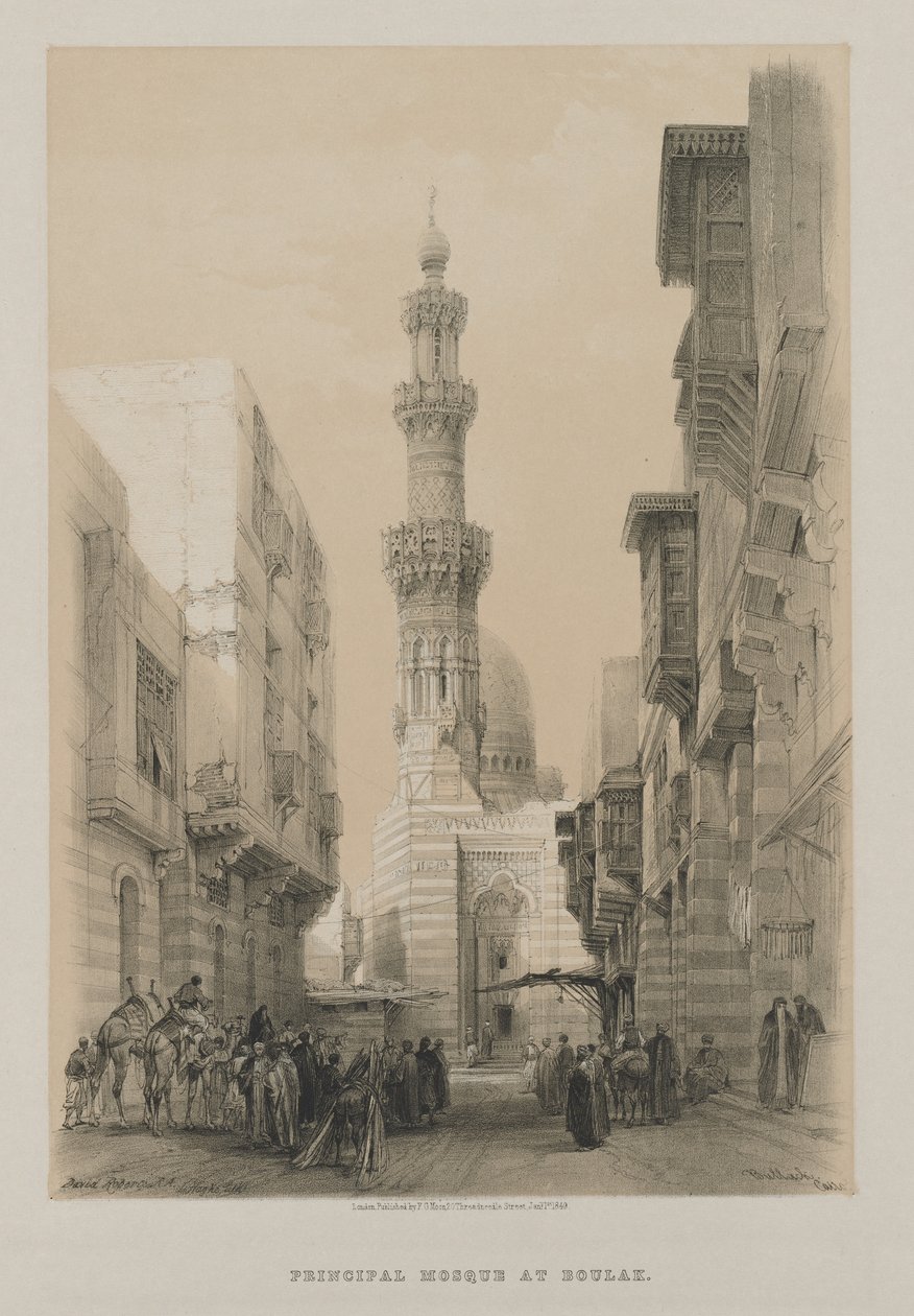 Egipt i Nubia, Tom III: Bullack, Kair, c. 1846. autorstwa Louis Haghe