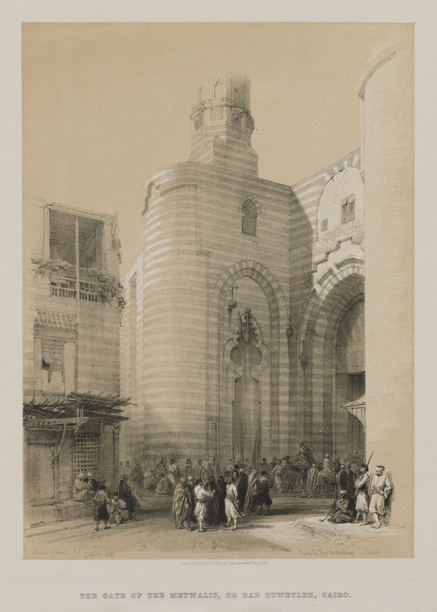 Egipt i Nubia, tom III: Brama Metwaleys, Kair, 1848. autorstwa Louis Haghe