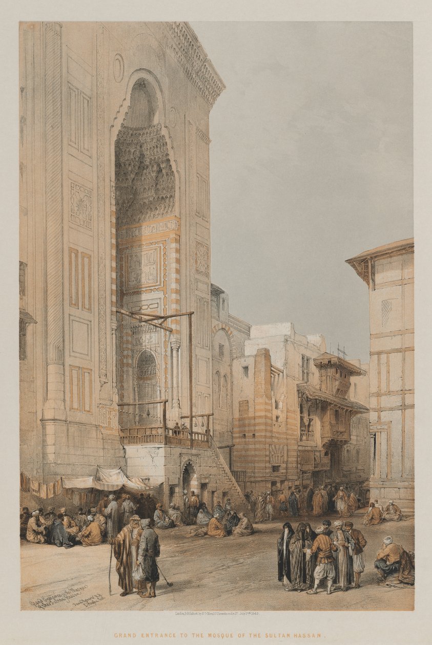 Egipt i Nubia, Tom III: Wielkie Wejście do Meczetu Sułtana Hassana, 1849. autorstwa Louis Haghe
