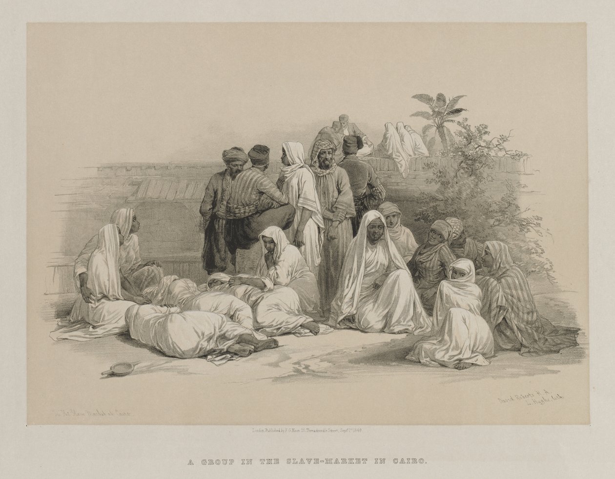 Egipt i Nubia, tom III: Na targu niewolników w Kairze, 1849. autorstwa Louis Haghe
