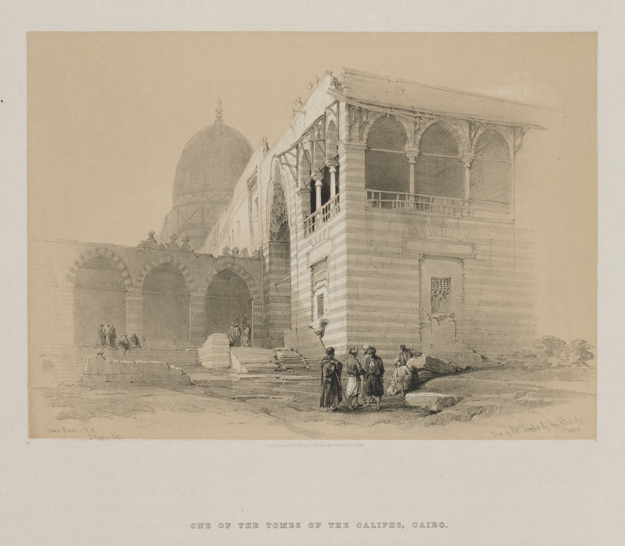 Egipt i Nubia, Tom III: Jeden z Grobowców Kalifów, Kair, 1848. autorstwa Louis Haghe