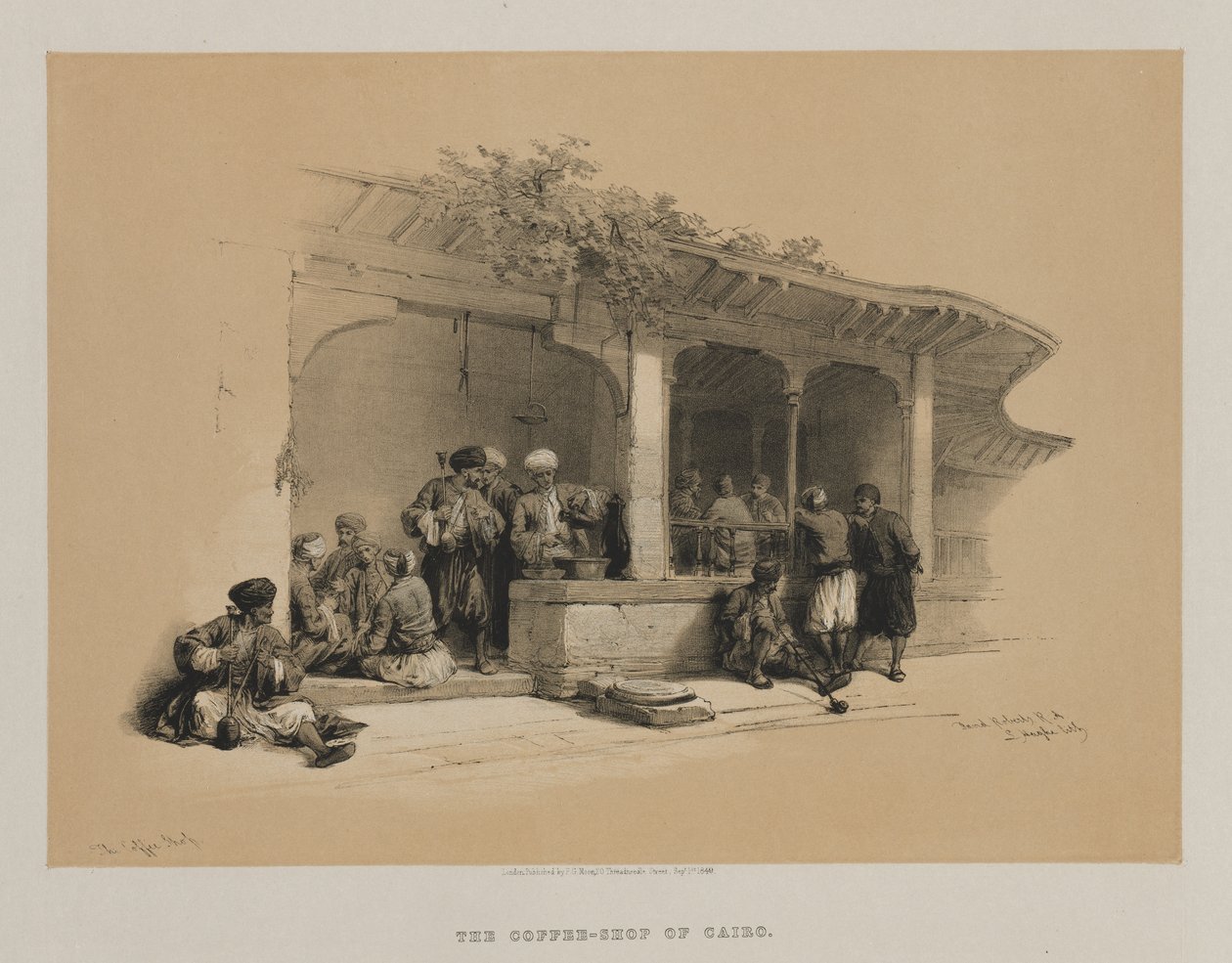 Egipt i Nubia, tom III: kawiarnia, 1849. autorstwa Louis Haghe