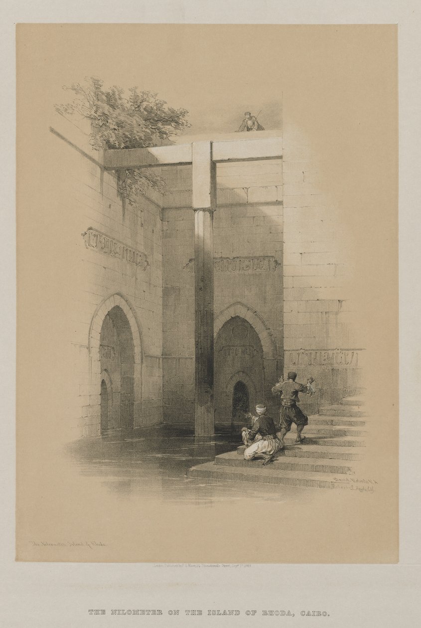 Egipt i Nubia, Tom III: Nileometr. Wyspa Rhoda, 1849. autorstwa Louis Haghe