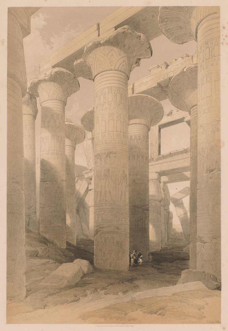 Egipt i Nubia: Tom II - nr 14, Karnak, 1838. autorstwa Louis Haghe