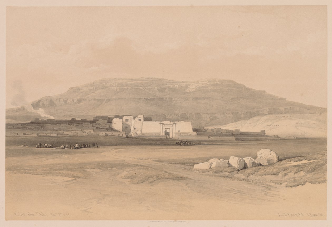 Egipt i Nubia: Tom II - nr 20, Medinet Abou, Teby, 1838. autorstwa Louis Haghe